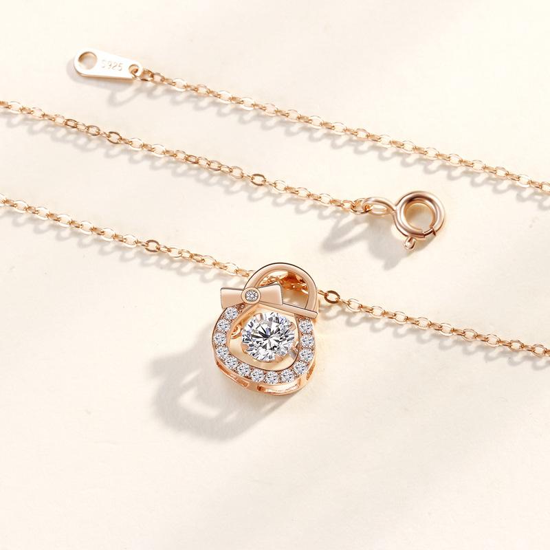 Smart bag necklace women's niche exquisite fashion versatile small smart bow pendant gift