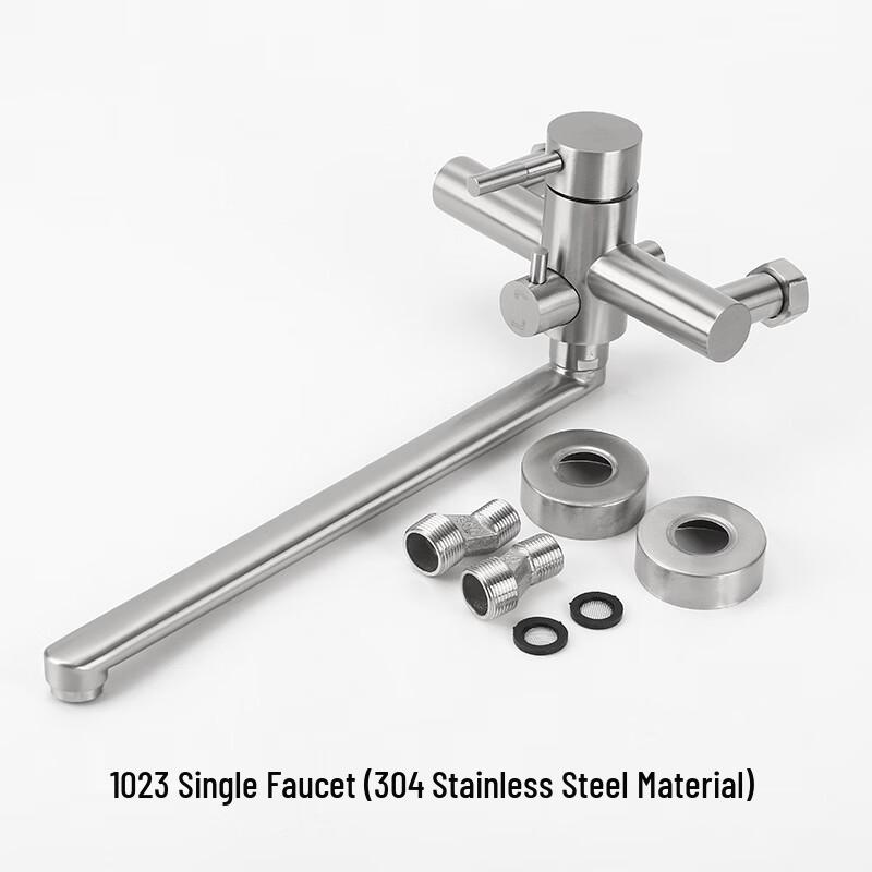 TLXT Wall-Mounted Bathtub Spout (Brushed Stainless Steel)