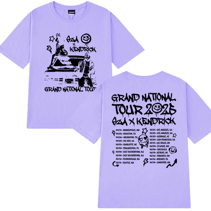Nové Kendrick Lamar SZA Grand National Tour 2025 Tričko Pánské Dámské vintage Hip Hop streetwear Unisex Bavlna krátký rukáv trička