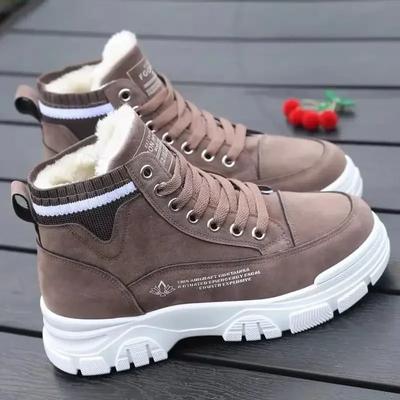 Chaussures en coton d'hiver pour femmes, bottines chaudes épaisses en velours, femme 2025 nouvelles bottines à lacets montantes pour étudiantes, bottes de neige courtes