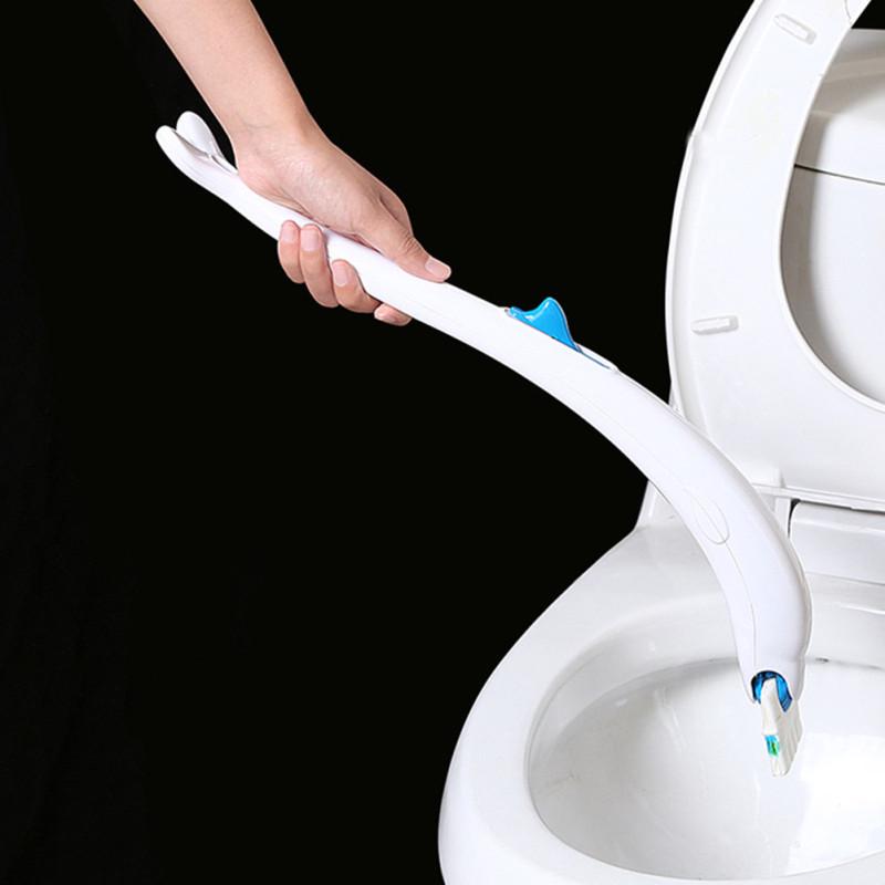 Disposable Toilet Brush Long Handle Toilet Bowl Brush without Dead Angle Cleaning Set Home Bathroom