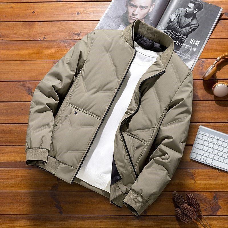 High end business men's winter short cotton jacket * * thick warm baseball collar jacket for men's fashion, cold proof down cott