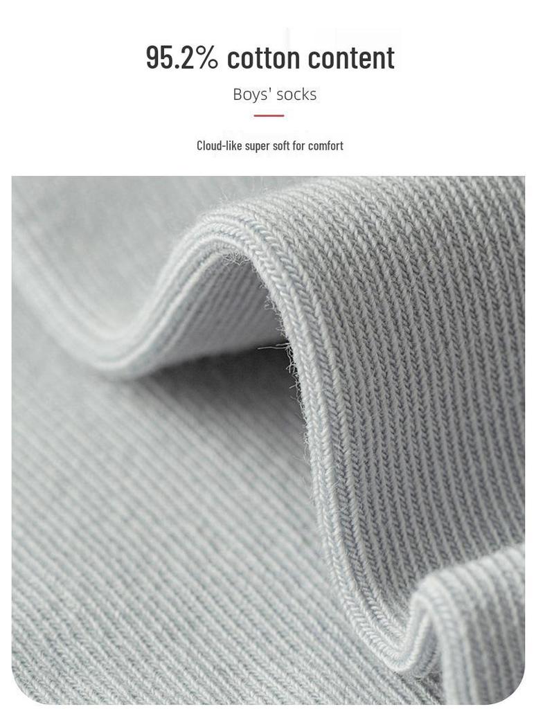 Men's Mid-Calf Cotton Socks: Odor-Resistant, Breathable, and Durable with Boneless Stitching