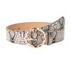 Fashion Women Waist Belt Single Prong Buckle Adjustable Faux Leather Leopard Snakeskin Waistband for Jeans