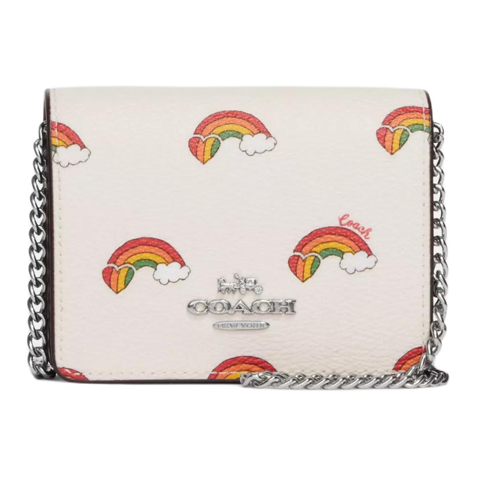 New COACH Cow Leather Wallet, Handbag, Crossbody Bag, Shoulder Bag Women's White CK391-SVCAH