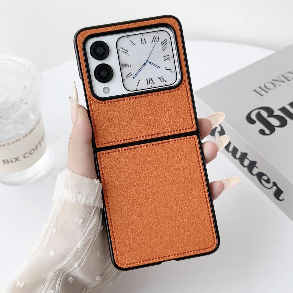 Huawei Nora Flip Faltbares Handyhülle: Einfach, Schützend, Einfarbig, Litschi-Muster.