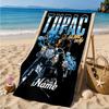 Custom Name Rap Legends Collage Heart In Space Adventure Microfiber Beach Towel, Lightweight for Summer Travel, Swimming Pool Fan Gift