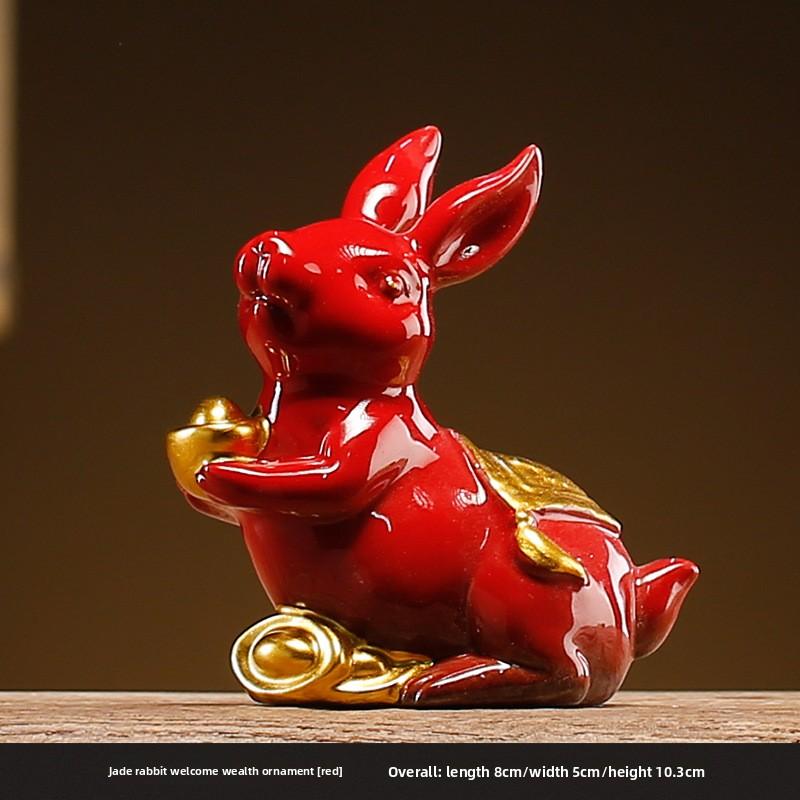 Feng Shui Wealth Ox Statue Ceramic Figurine Money Luck Charm for Home Office Desk Decor Bullish Vibe Gift for Career Success