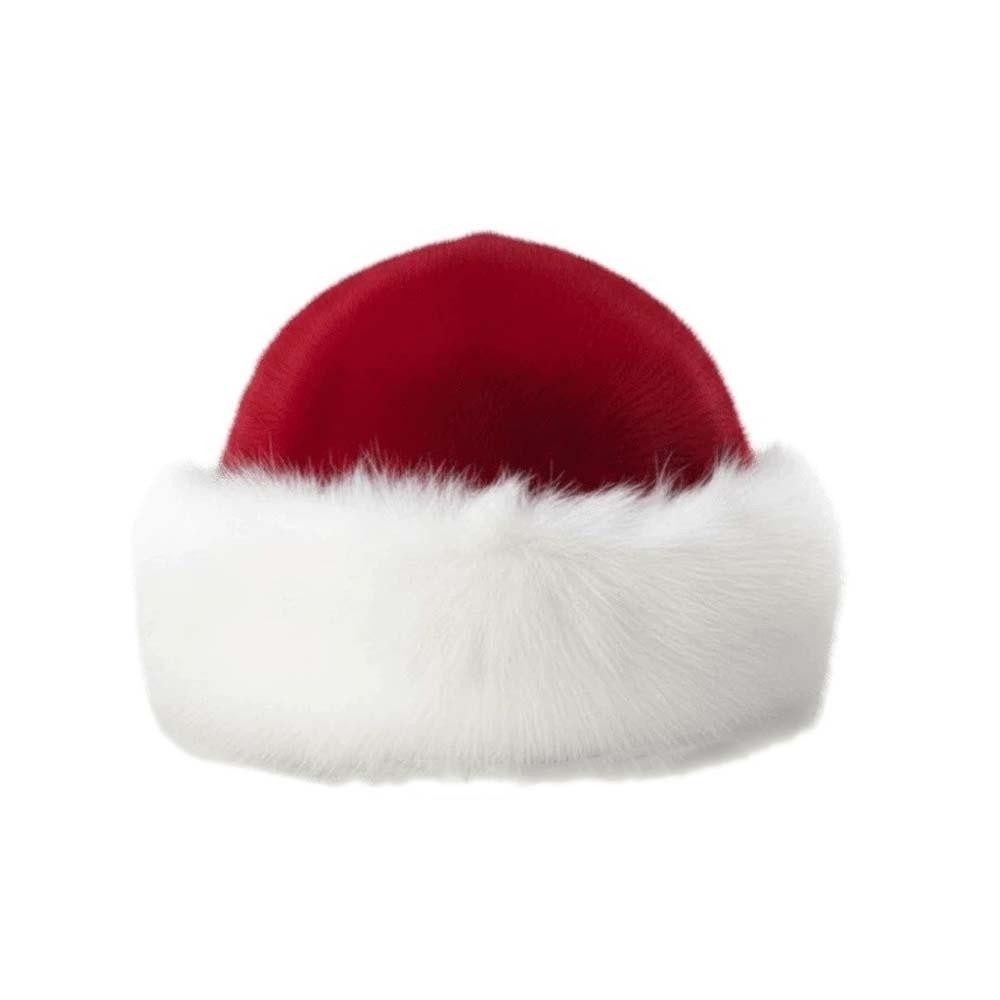 Thick Plush Fluffy Trapper Cap Round Top Plush Bucket Hats Christmas Fur Hat  Ladies