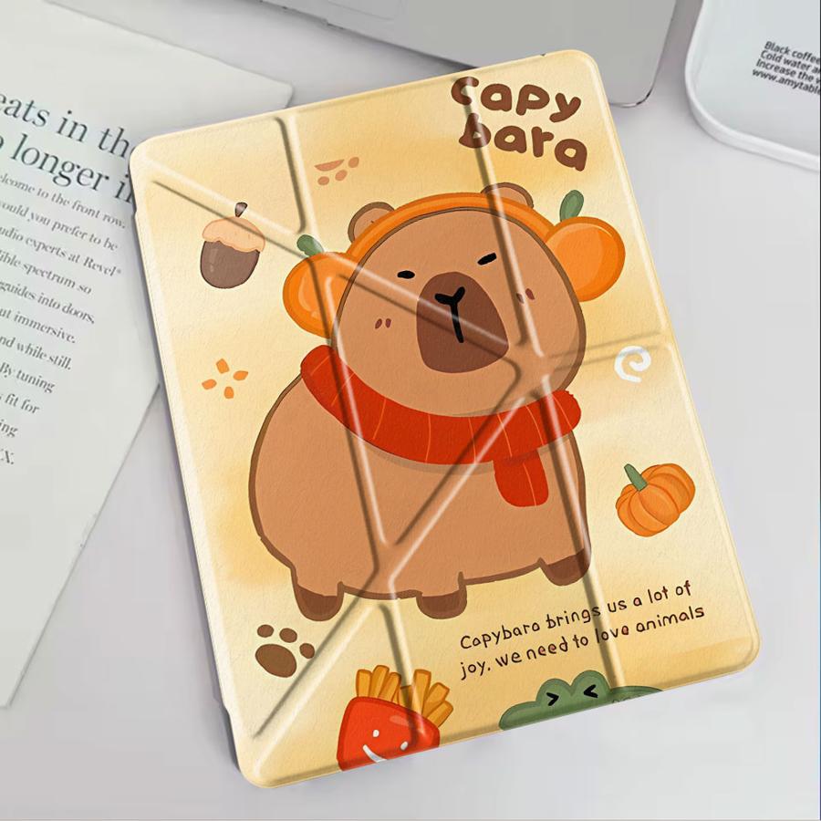 Holder Cover Tablet Case For iPad Pro 11th 10th 9th 8th 7th 12.9inch Pro 2025 Air 4 5 M3 M2 1 2 M4 11inch Mini 6 7 Capybara