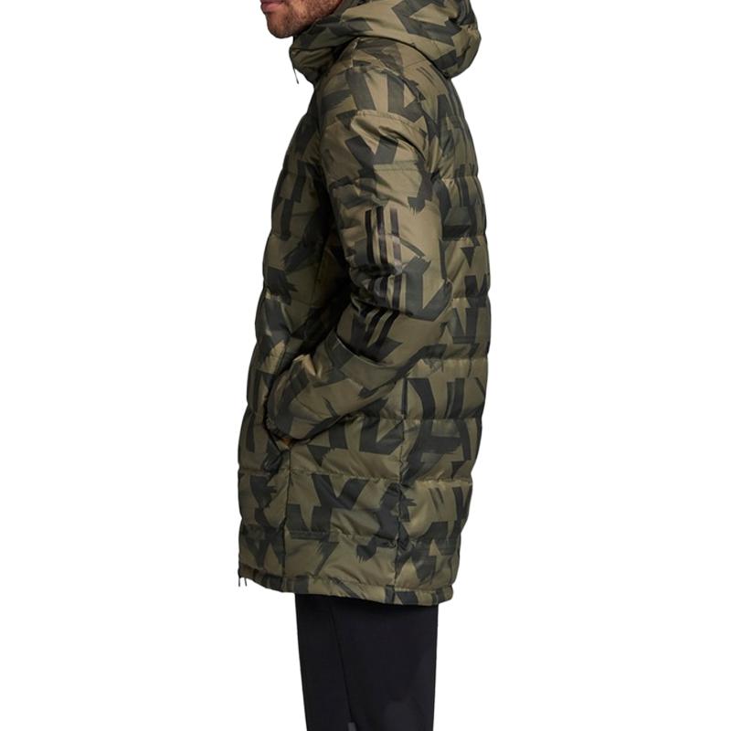 Adidas Down Jackets Men's Olive Brown Hooded Thickened Reversible FR6635