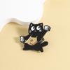 Barista Black Cat Enamel Pin Cartoon Cat Brooches Apron Animals Lapel Badge For Backpacks Bags Adorable Gift For Friends