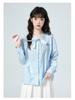 2026 Spring Lace Tie Loose Collar Long Sleeve Women's Shirt