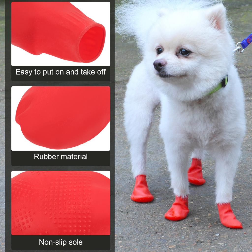 4Pcs Pet Waterproof Shoes for Dogs Lightweight Non-Slip Rain Boots Protective Outdoor Dog Shoes for Walking Jogging