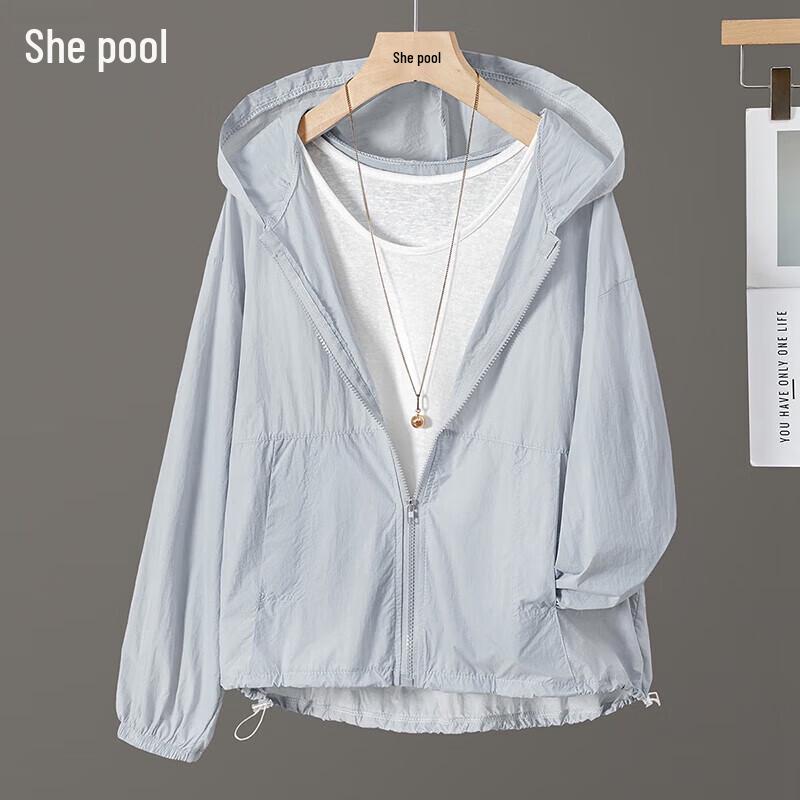 Women s Lightweight Hooded Sun Protection Zipper Jacket One Size