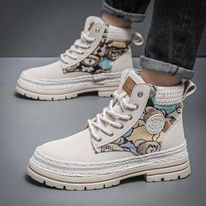 Trendige Herren High Top Stiefeletten Designermarke Bequeme Lederstiefel Chelsea Boot Arbeits- & Sicherheitsschuhe Botas herren schuhe