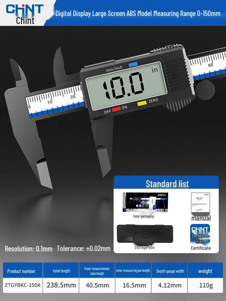 Zhengtian Electronic Digital Vernier Caliper - Precise Stainless Steel Industrial Measuring Tool