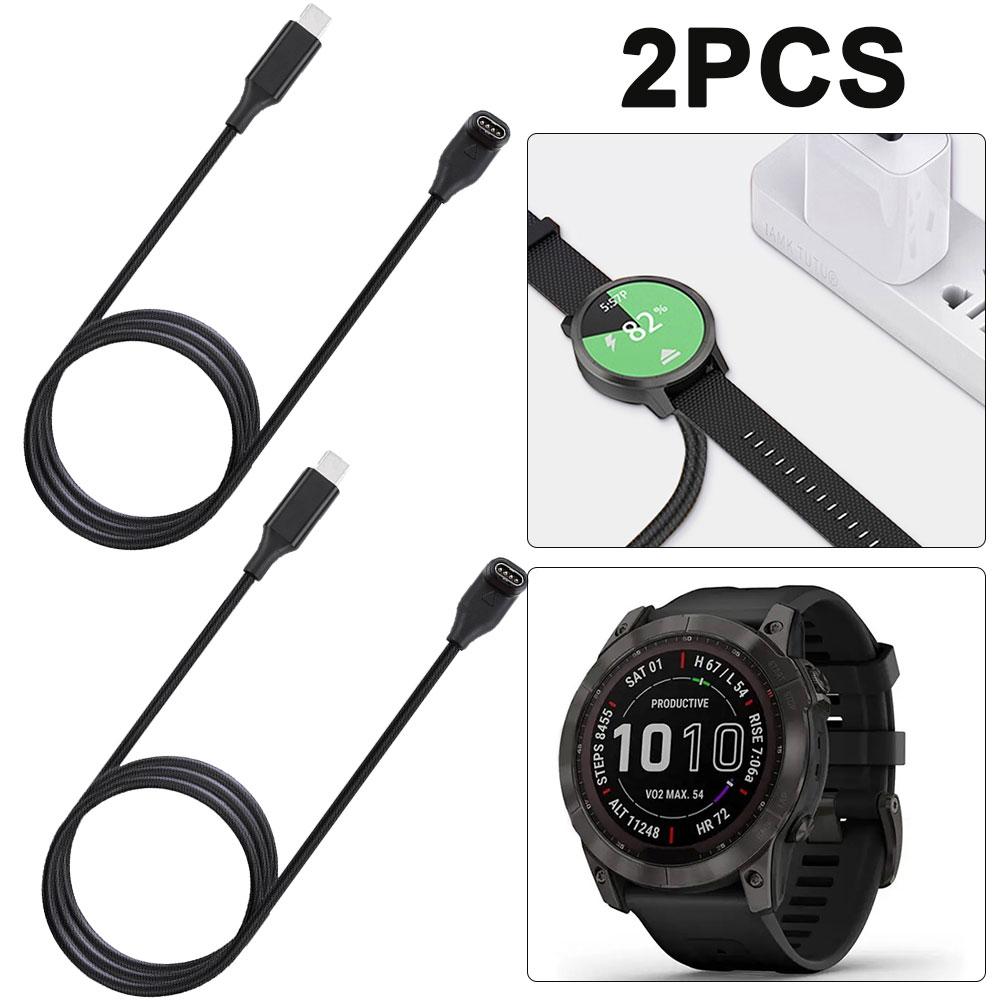

Type C Charger Safety 1m Watch Charging Wire for Garmin Fenix 7/7S/7X/6 (Elbow)