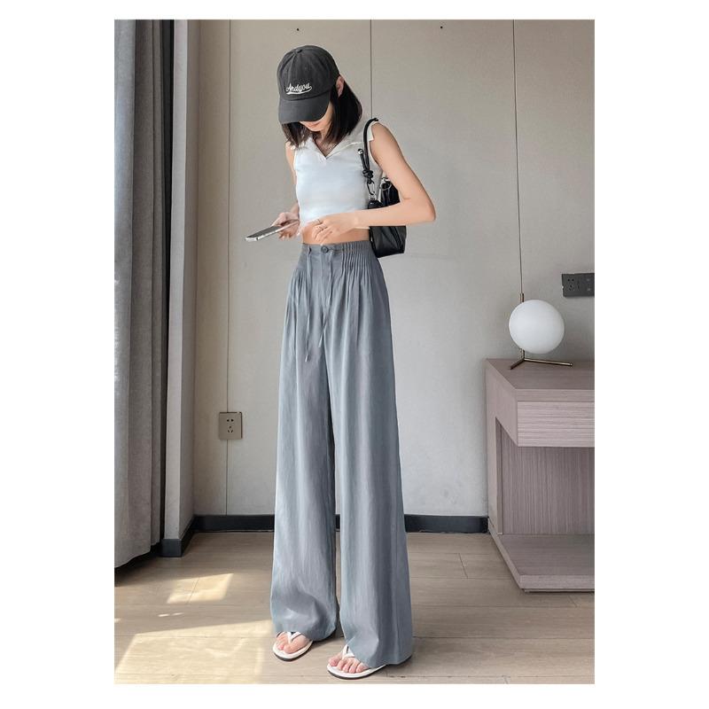 Summer New Wide-leg Pants Women's High-waisted Thin Drape and Thin Casual Floor Pants