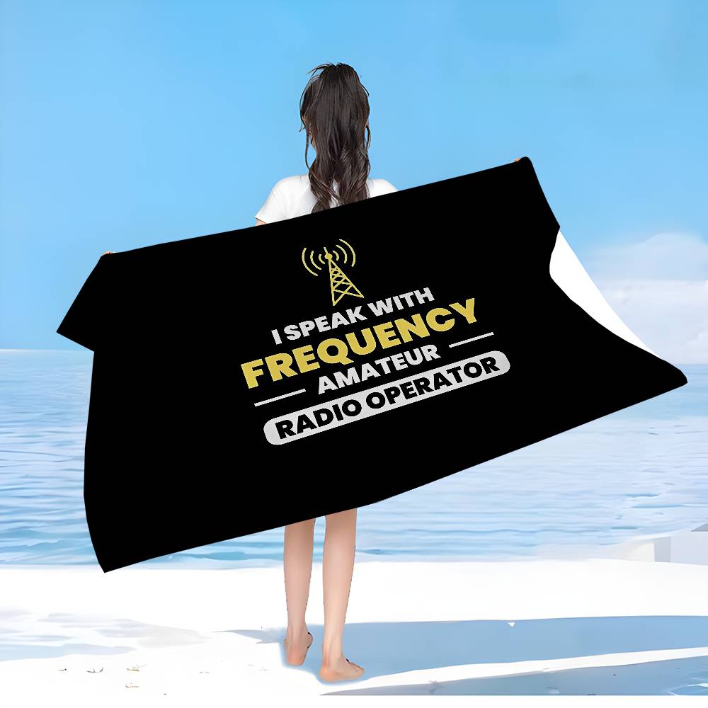 Licensed H-Ham Retro Radio Bath Towel Microfiber Soft Water Absorbing Breathable For Girl Kids Decorative Cartoon Beach Towel