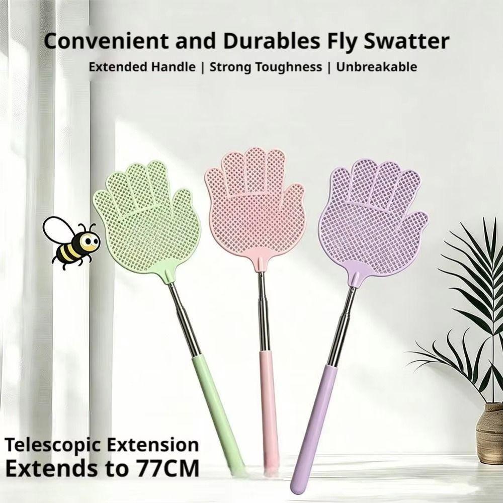 5Pcs Flexible Palm Shaped Fly Swatter Durable Extendable Bug Swatter Manual Fly Swatter  Outdoor Use