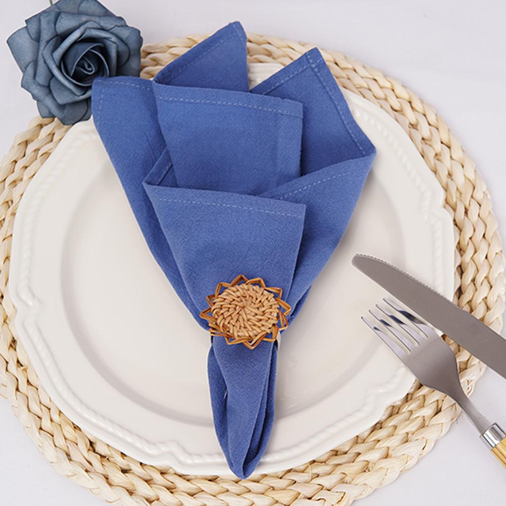Tischdecken-Servietten mit gesäumten Kanten Stoffservietten 100% Rohbaumwolle Falten nach dem Waschen Großartig für Küche Hochzeit Deko