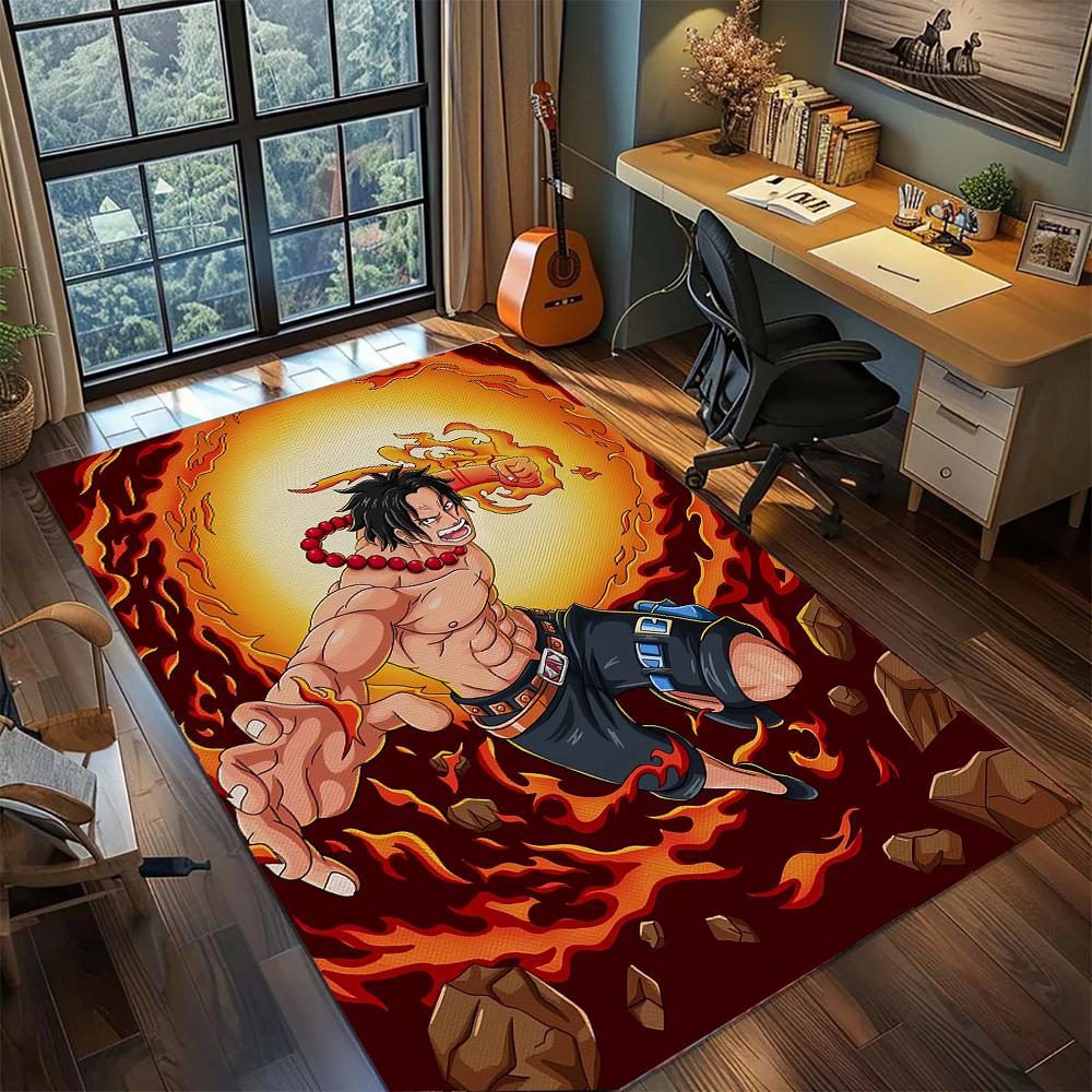 One Piece Wano Country Arc Samurai Luffy  Rug Carpet Large Area Rug Non Slip Washable Floor Mat Gamer Room Bedroom Home Decor