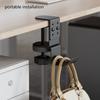 MultiPurpose 360degree Rotatable Headphone Stand Hanger With Strong Carbon Steel Clamp Fit Up To 6.8cm Table Thickness