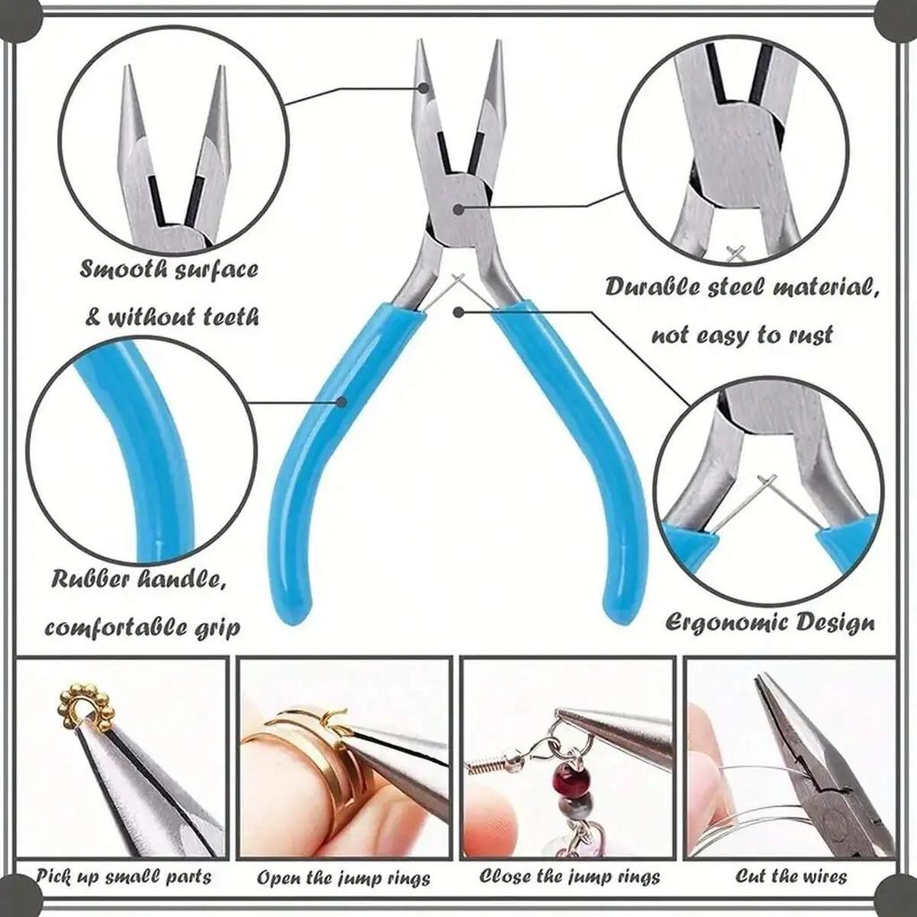 3-piece Jewelry Making Pliers - Needle Nose, Chain Nose, Round Nose, and Wire Pliers - Perfect for Jewelry Restoration