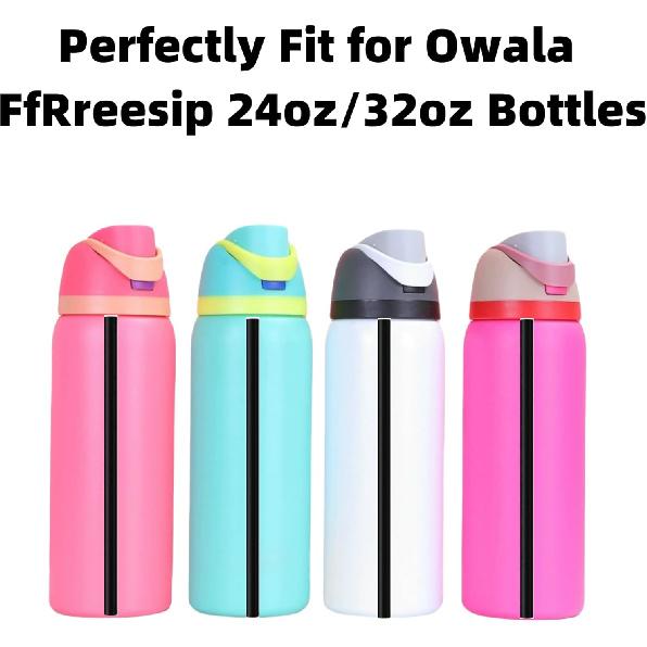 6PCS Replacement Straws for Owala Water Bottle 24 Oz 32 Oz, Reble Plastic Food Grade Drinking Straws with Cleaning Brush Compatible for Owala Cup