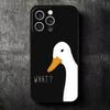 Funny Cartoon Goose Game Soft Phone Case for iPhone 16 16E 17 Air 15 Pro Max 14 Plus 13 Mini 11 12 7 Black Cover Back Shell