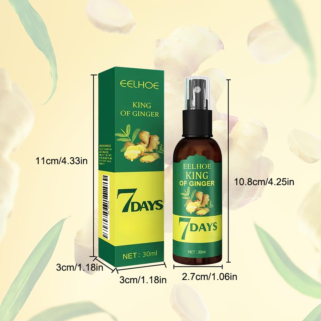 Huile capillaire au gingembre et sérum à la biotine, massage nourrissant du cuir chevelu au gingembre pendant 7 jours pour tous types de cheveux, soin hydratant, spray capillaire au gingembre