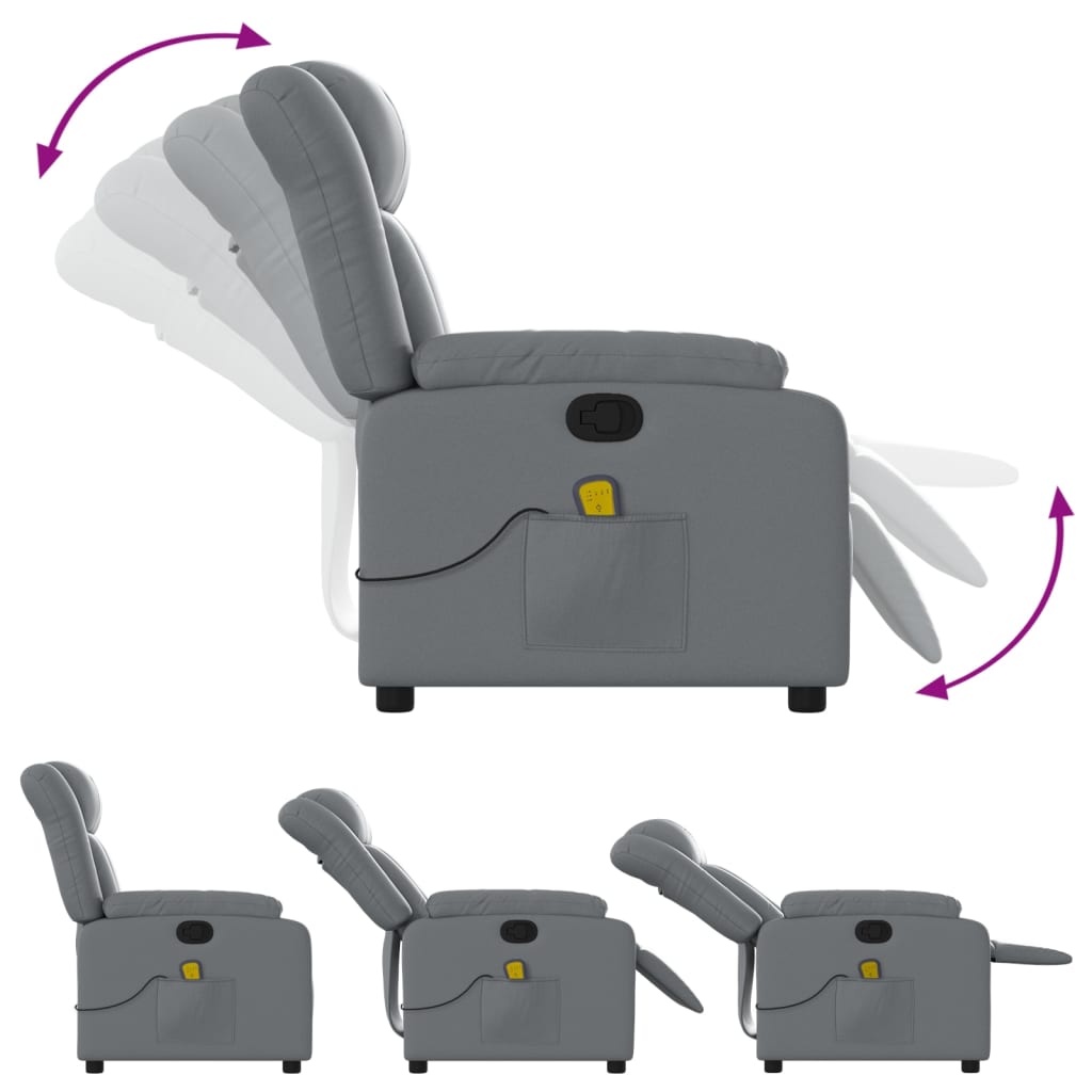 Massage Chair Relaxation Chair Grey Faux Leather