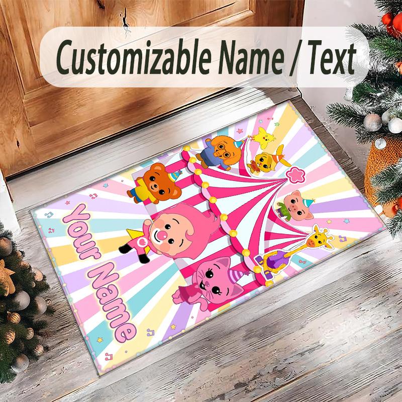Personalized Crystal Velvet Carpet Custom Name Text,El Payaso Plim Plim Anti Slip Area Rug For Home Decoration