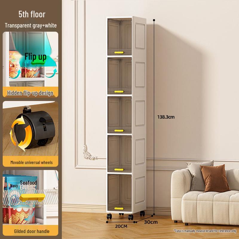 Ultra-Narrow Storage Shelf: Multi-Layer Kitchen, Bathroom Side & Toilet Organizer Cabinet