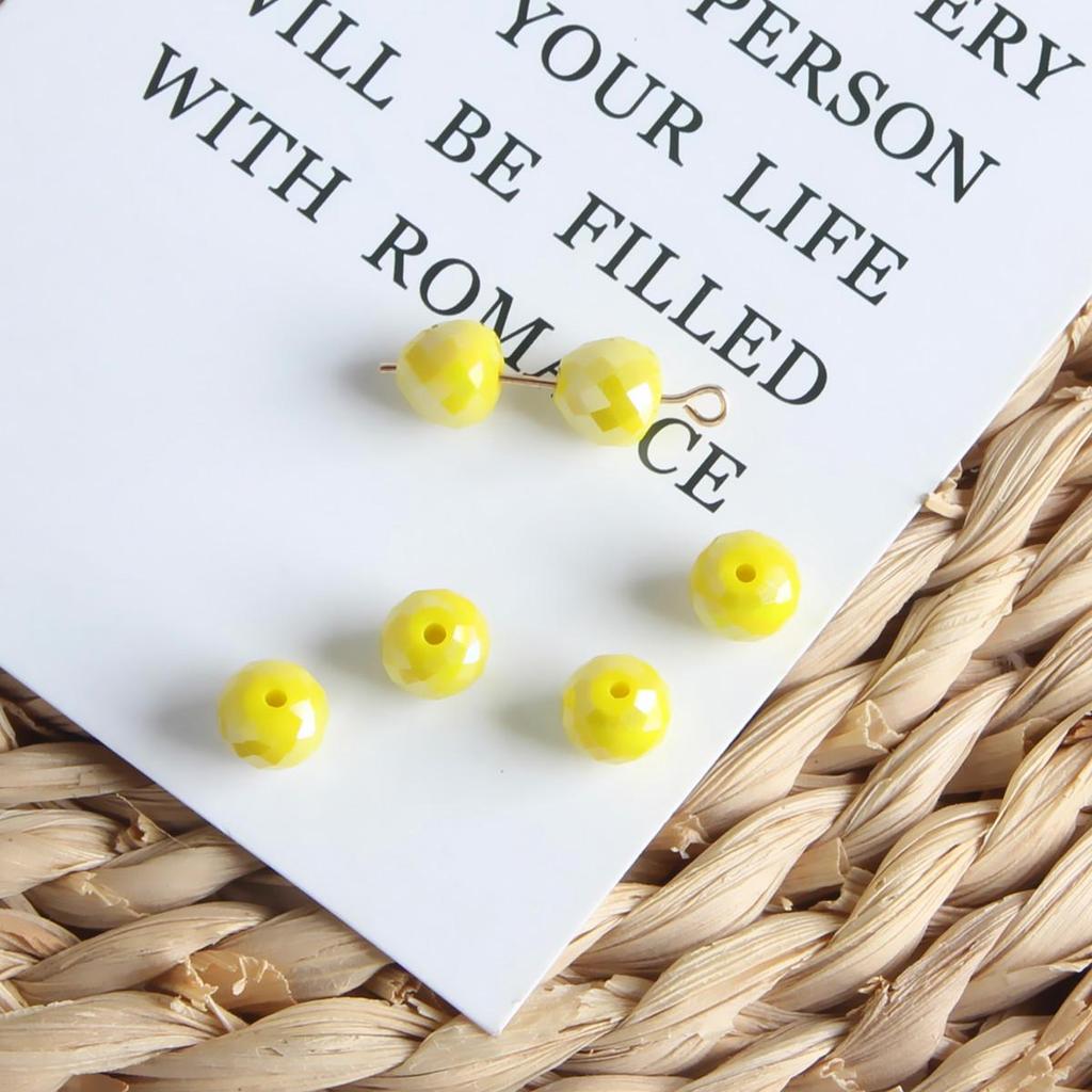 Retro Painted Czech Glass Lemon Pumpkin Flat Beads for DIY Jewelry Accessories