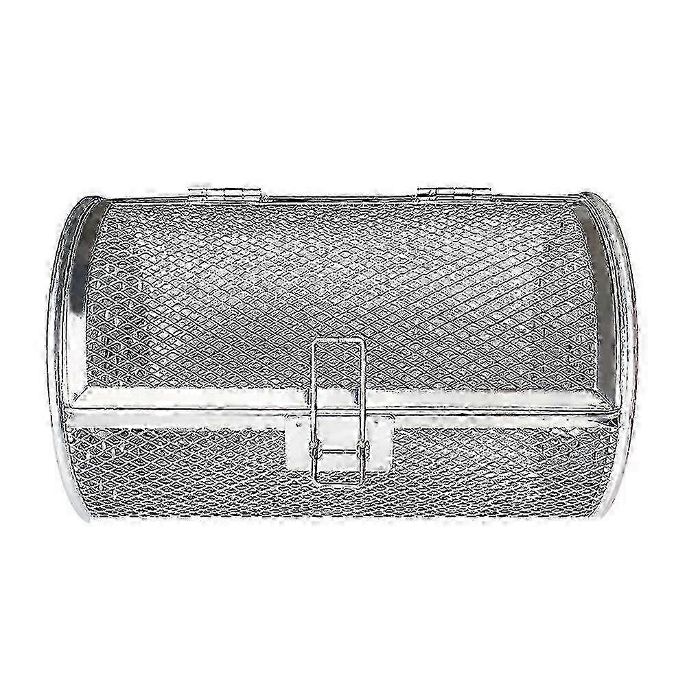 Rotisserie grill basket for rotating drum cooking