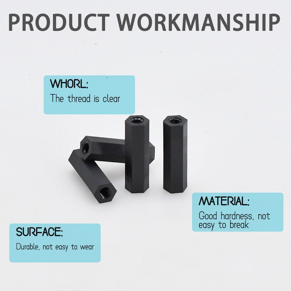 Nylon Hex Standoff Metric Thread PCB Motherboard Hexagon Spacer Black White M2 M2.5 M3 M4