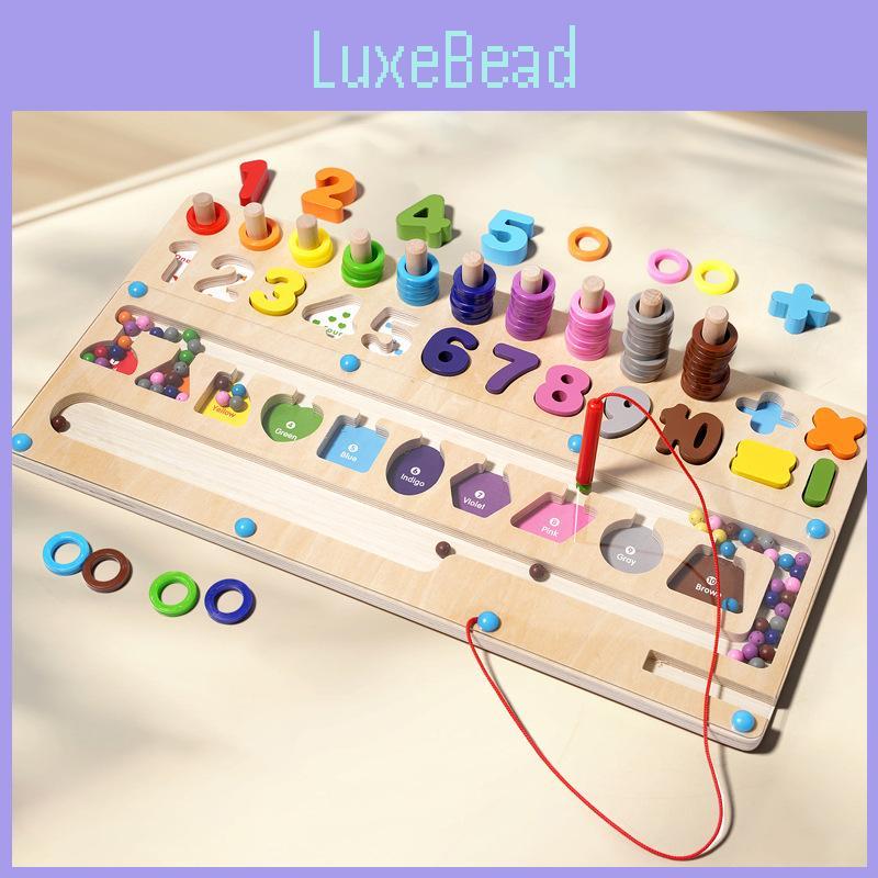 Bead Wooden Magnetic Maze Color Counting Classification Board Kid Toy Puzzle