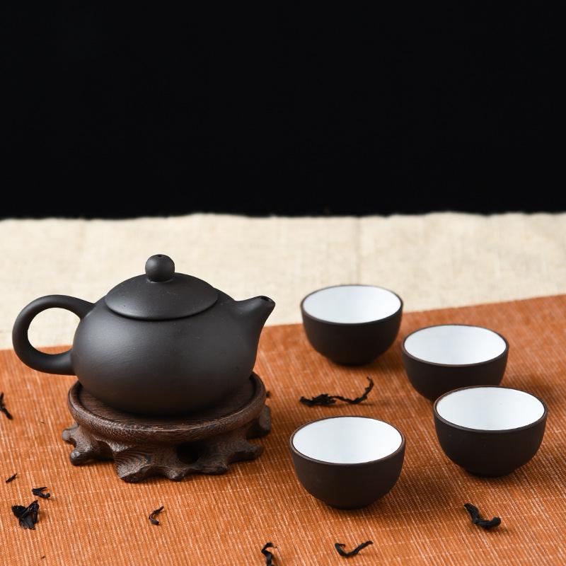 Purple Sand Tea Set Xishi Pot Set 1 Pot 4 Cups Chinese Tea Sets Coffeeware Teaware Teapot Ceramic and Pottery Teacups Gaiwan Bar