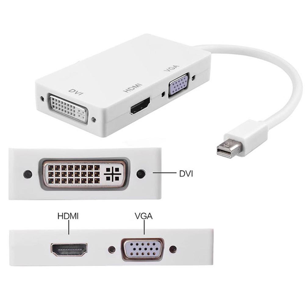 Neues 3-in-1-Mini-Displayport-Thunderbolt-zu-DVI-VGA-HDMI-Konverter-Adapterkabel IMac Mac Mini MacBook