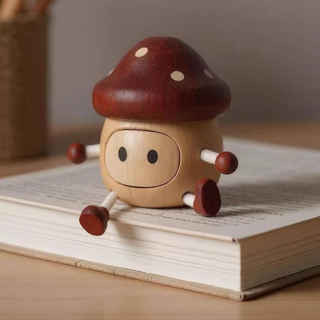 Massivholz Pilz und Kaki Knoblauchmann Ornamente - Kreative Aufbewahrungsbox für Souvenirs & Kleinteile