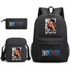 Riman One Piece Backpack 3-Piece Set, Boys And Girls Laptop, Youth Schoolbag, Messenger Bag, Pencil Bag.