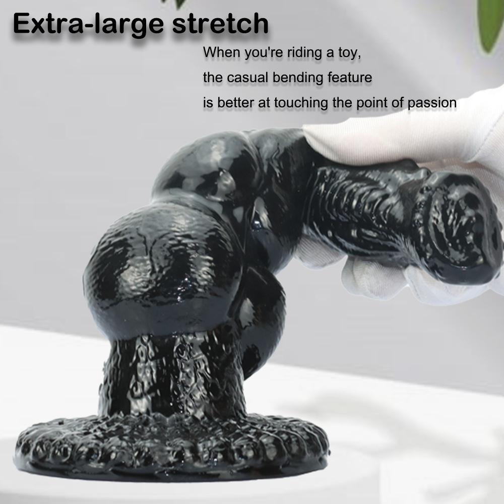 Realistic Canine Penis with Balls Dildo - Extra Long Depth Play for Women, SM Roleplay Toy, Anal Plug with Dual Testicles, Fantasy Adult Toy