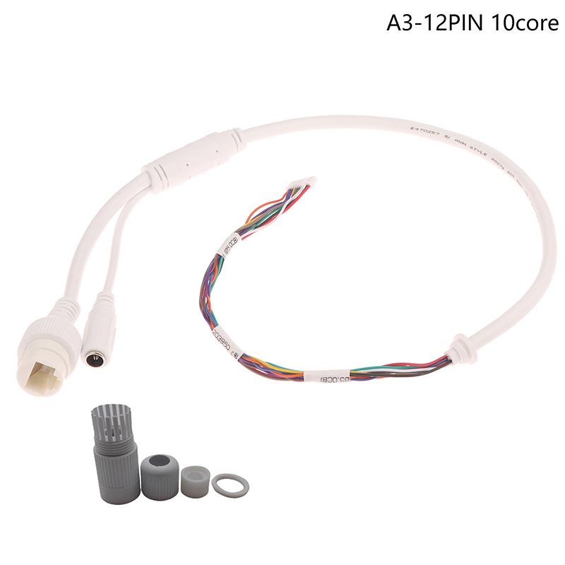 12Pin 8/10Core Poe Network Port Dc Female Power Wire Connector Cable For Ip Dome Camera Monitoring Ip Cable