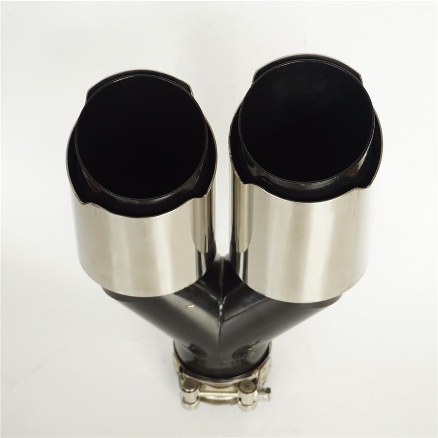 63-89mm Chrom Doppel-Auspuffendstück