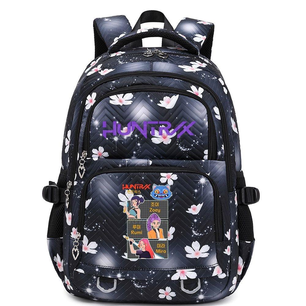 Kids Girls Kpop Hunters Rumi Zoey Printed Backpack Student School Waterproof Big Bag