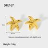 European and American INS Ocean Wind Simple Irregular Starfish Stud Earrings Plated 11K Gold Stainless Steel Waterproof Metal Earrings Women