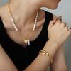 18K Gold-Plated Heart-Shaped Freshwater Pearl Pendant Necklace