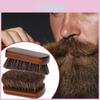 Mens Natural Beard Horse Brush Hair Mustache Shaving Brush Facial Hair Brush Wooden Handle